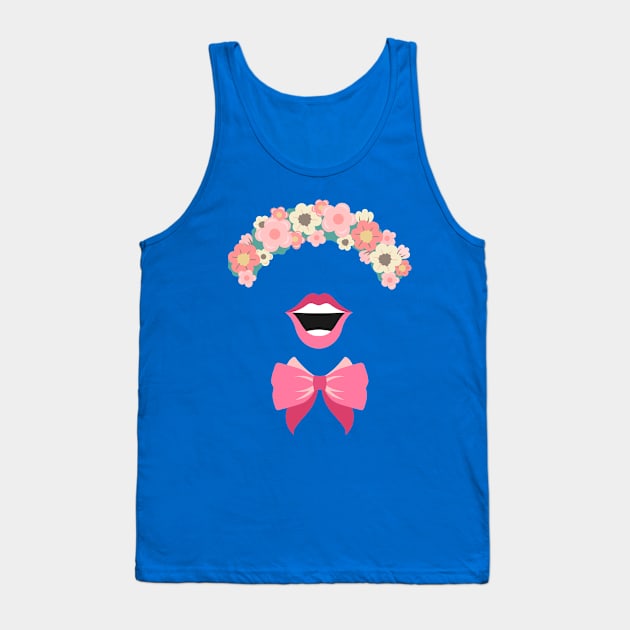 Pink Lady Floral Tank Top by Mako Design 